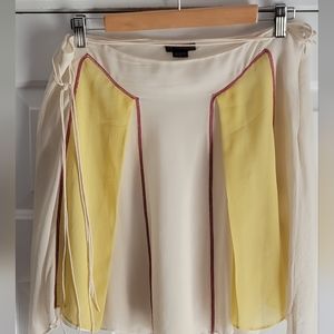 A/X Armani Exchange Cream Midi Skirt with Yellow Panels